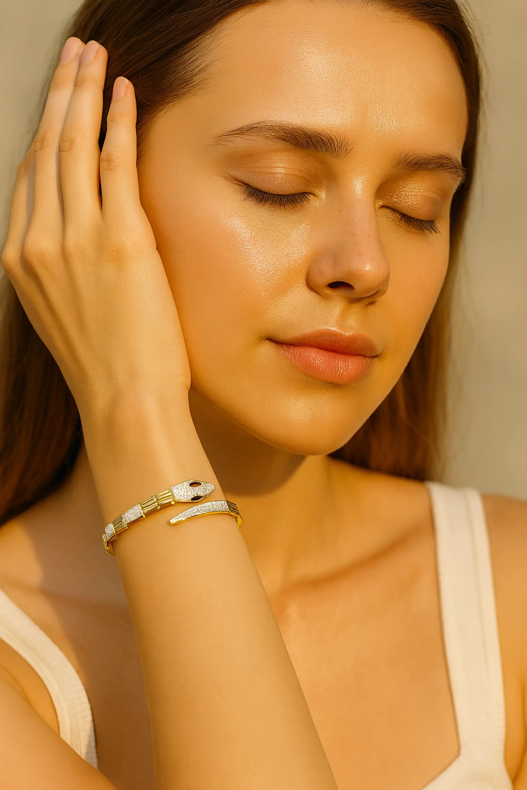 Vintage Stainless Steel Blue Eye Bracelet