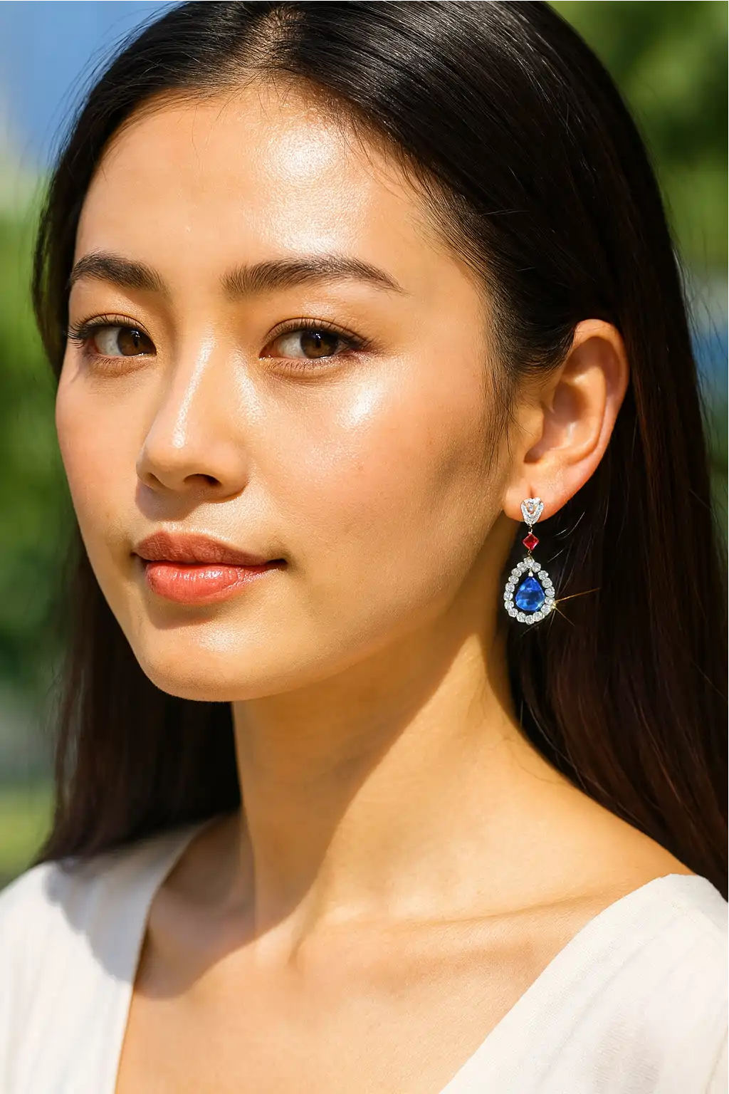 Blue Zircon Drop Earrings