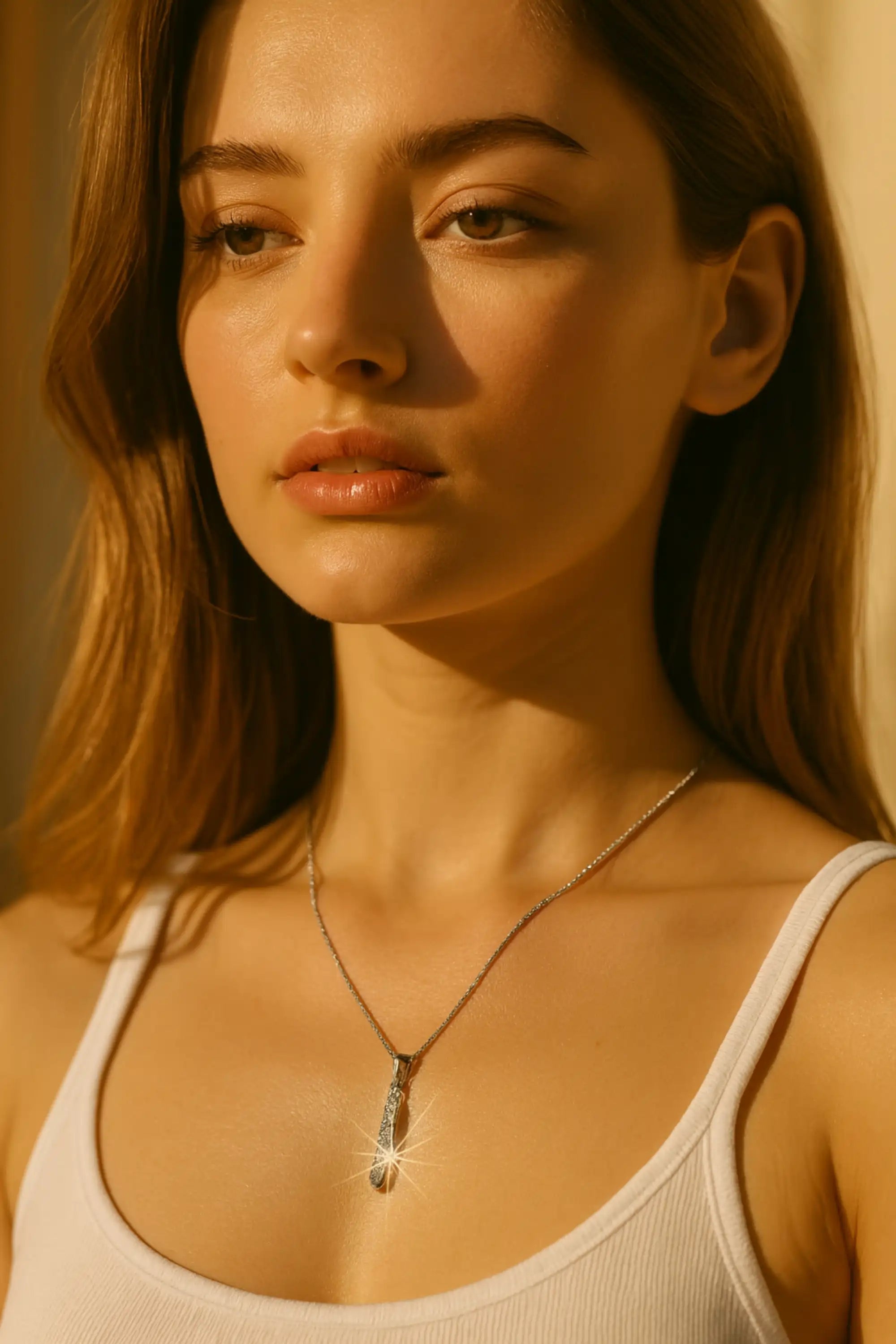 Korean CZ Charm Pendant Necklace