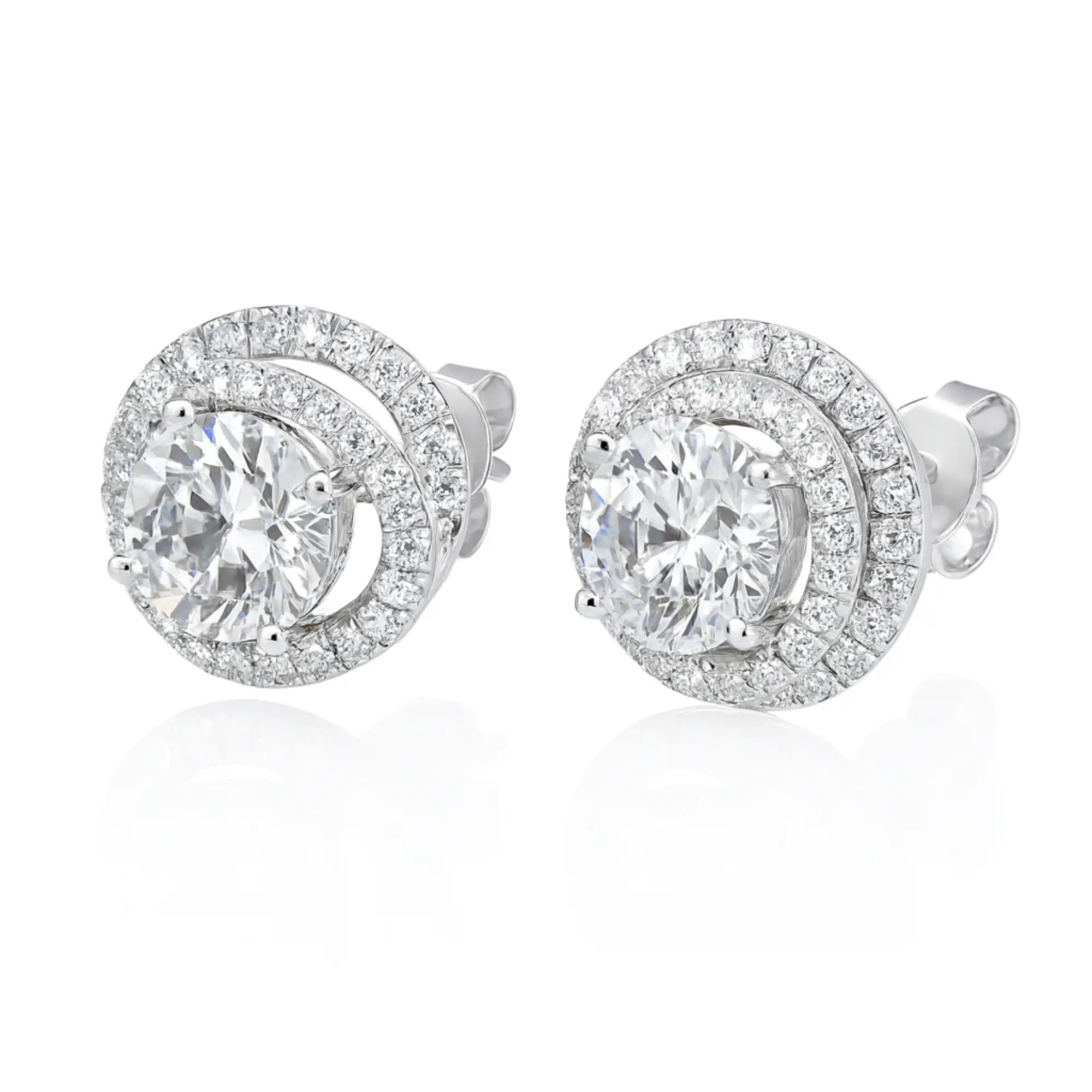 925 Silver Flower CZ Stud Earrings