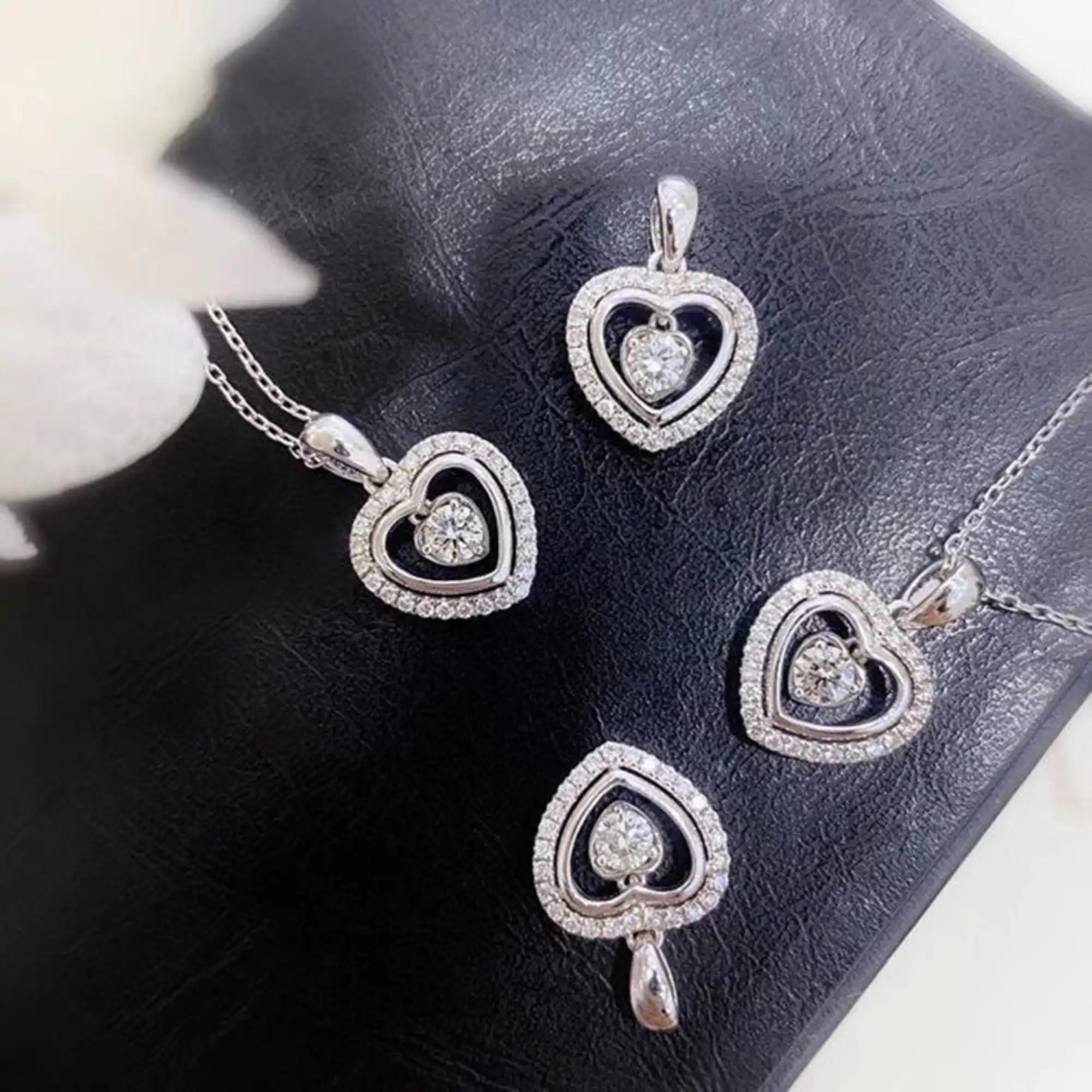 Silver Heart CZ Pendant Necklace